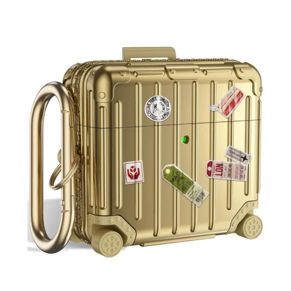 Apple AirPods 4 - Shockproof Suitcase Armor Case - Gold Apple AirPods 4 - Shockproof Suitcase Armor Case - Gold