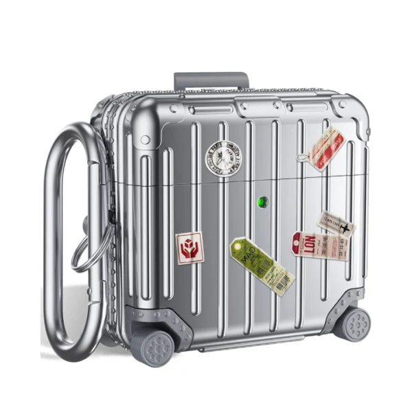 Apple AirPods 4 - Shockproof Suitcase Armor Case - Silver