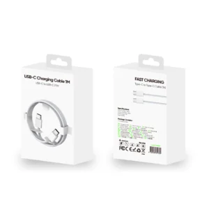 For iPhone 15 Series Fast Charging Cable US3001M USB-C To USB-C 100CM White For iPhone 15 Series Fast Charging Cable US3002M USB-C to USB-C 200CM White