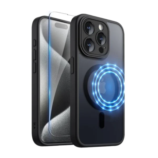 Frosted Magnetic Magsafe Case - iPhone 15 - Black Frosted Magnetic Magsafe Case - iPhone 15 - Black