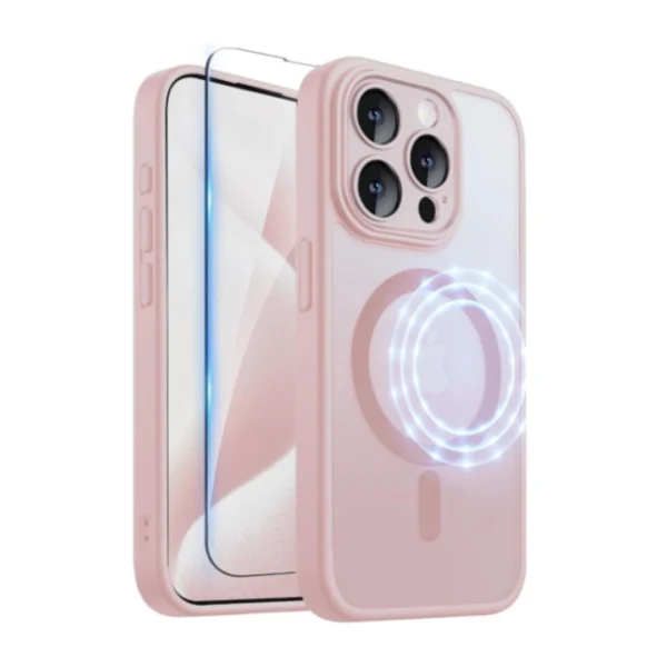 Frosted Magnetic Magsafe Case - iPhone 14 Pro - Pink