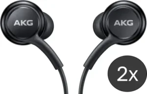 Duo Pack Original Samsung AKG Headset Earbuds with USB-C Plug Black