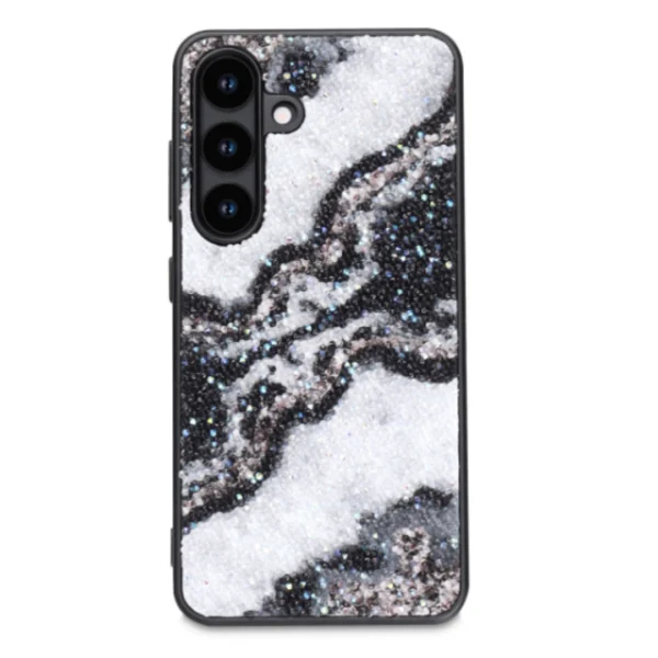 CaseMania Marble Glitter Case - Samsung S22 - Black-Gray
