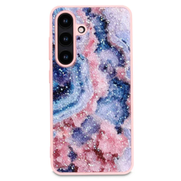 CaseMania Marble Glitter Case - Samsung S22 - Blue-Pink