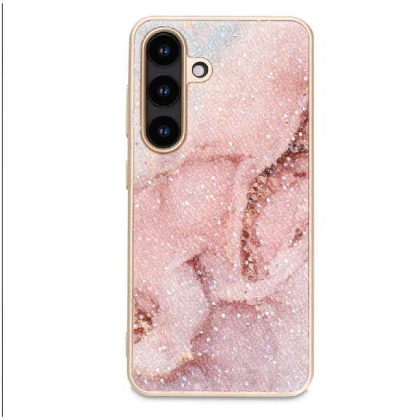 CaseMania Marmer Glitter Case - Samsung S22 - Rose-Beige