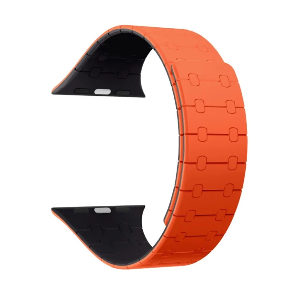 Rixus For Apple Watch 38mm, 40mm, 41mm Silicone Band With Magnetic Orange + Midnight Rixus For Apple Watch 38mm, 40mm, 41mm Silicone Band With Magnetic Orange + Midnight