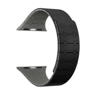 Rixus For Apple Watch 42mm, 44mm, 45mm, 49mm Silicone Band With Magnetic Black + Grey Rixus For Apple Watch 42mm, 44mm, 45mm, 49mm Silicone Band With Magnetic Black + Grey