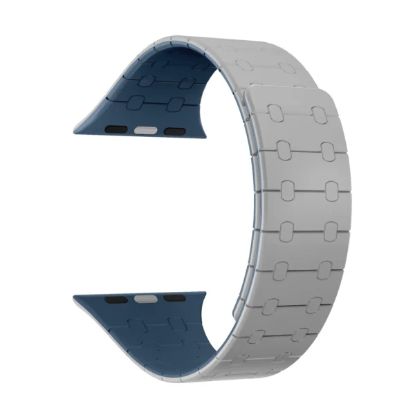 Rixus For Apple Watch 42mm, 44mm, 45mm, 49mm Silicone Band With Magnetic Cloud Grey + Blue Rixus For Apple Watch 42mm, 44mm, 45mm, 49mm Silicone Band With Magnetic Cloud Grey + Blue