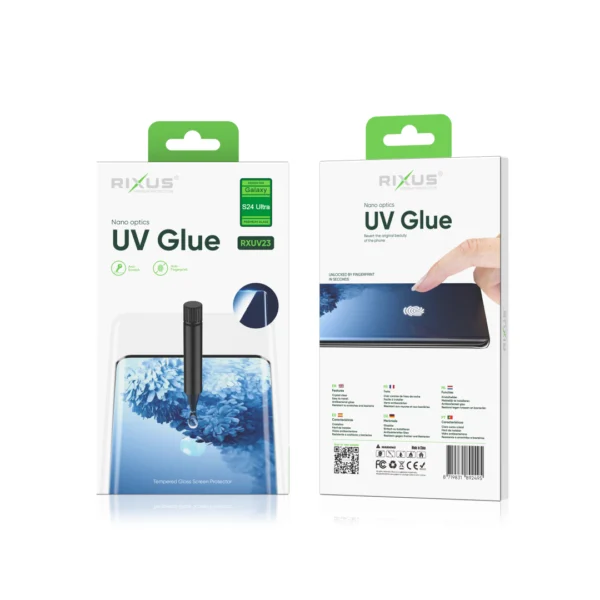 Rixus For Galaxy S24 Ultra S928B UV Glue Liquid Glass Rixus Privacy Ultra Line Tempered Glass For Samsung Galaxy S22
