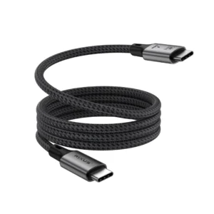 Rixus RXUC03 Magnetic USB-C 4.0 To USB-C Cable Easy Roll Up 150CM 100W Space Gray