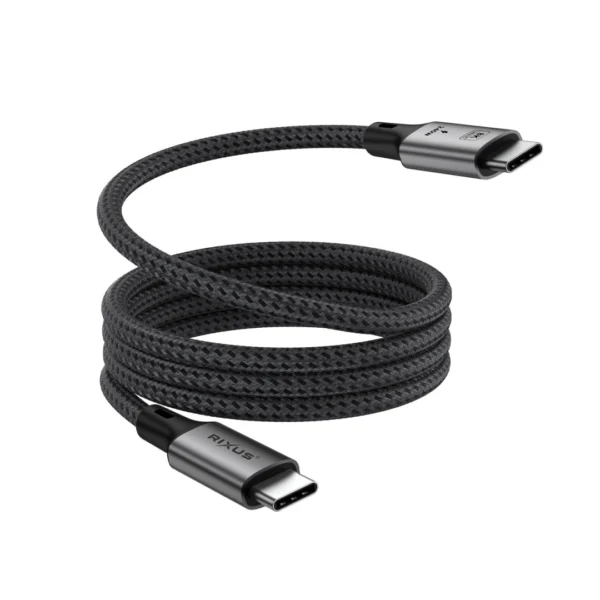 Rixus RXUC03 Magnetic USB-C 4.0 To USB-C Cable Easy Roll Up 150CM 100W Space Gray Rixus RXUC03 Magnetic USB-C 4.0 To USB-C Cable Easy Roll Up 150CM 100W Space Gray
