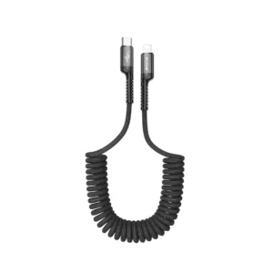 Rixus RXUC17L Retractable Spring Cable Type-C to Lightning Black