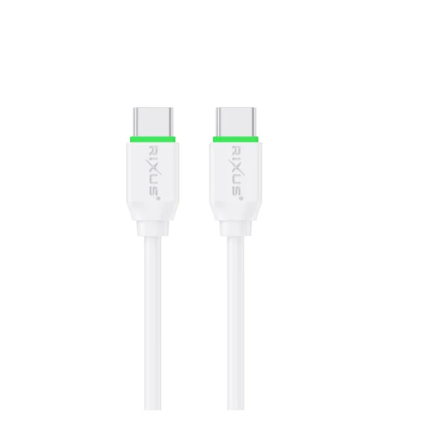 Rixus RXUC18C Fast Charging USB-C To USB-C Cable White Rixus RXUC18C Fast Charging USB-C To USB-C Cable White