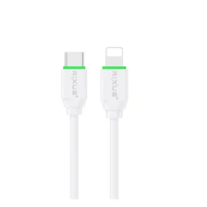 Rixus RXUC18L Fast Charging USB-C To Lightning Cable White